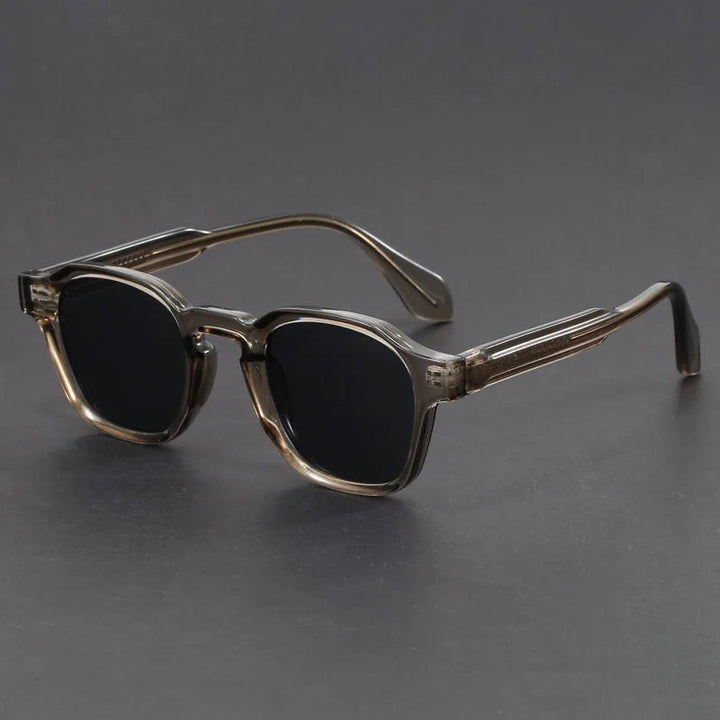 Men's Square Frame Retro Shades | UV Protection Close Up