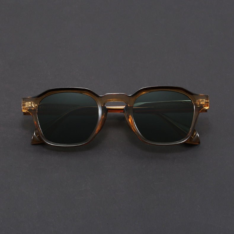 Men's Square Frame Retro Shades | UV Protection Front