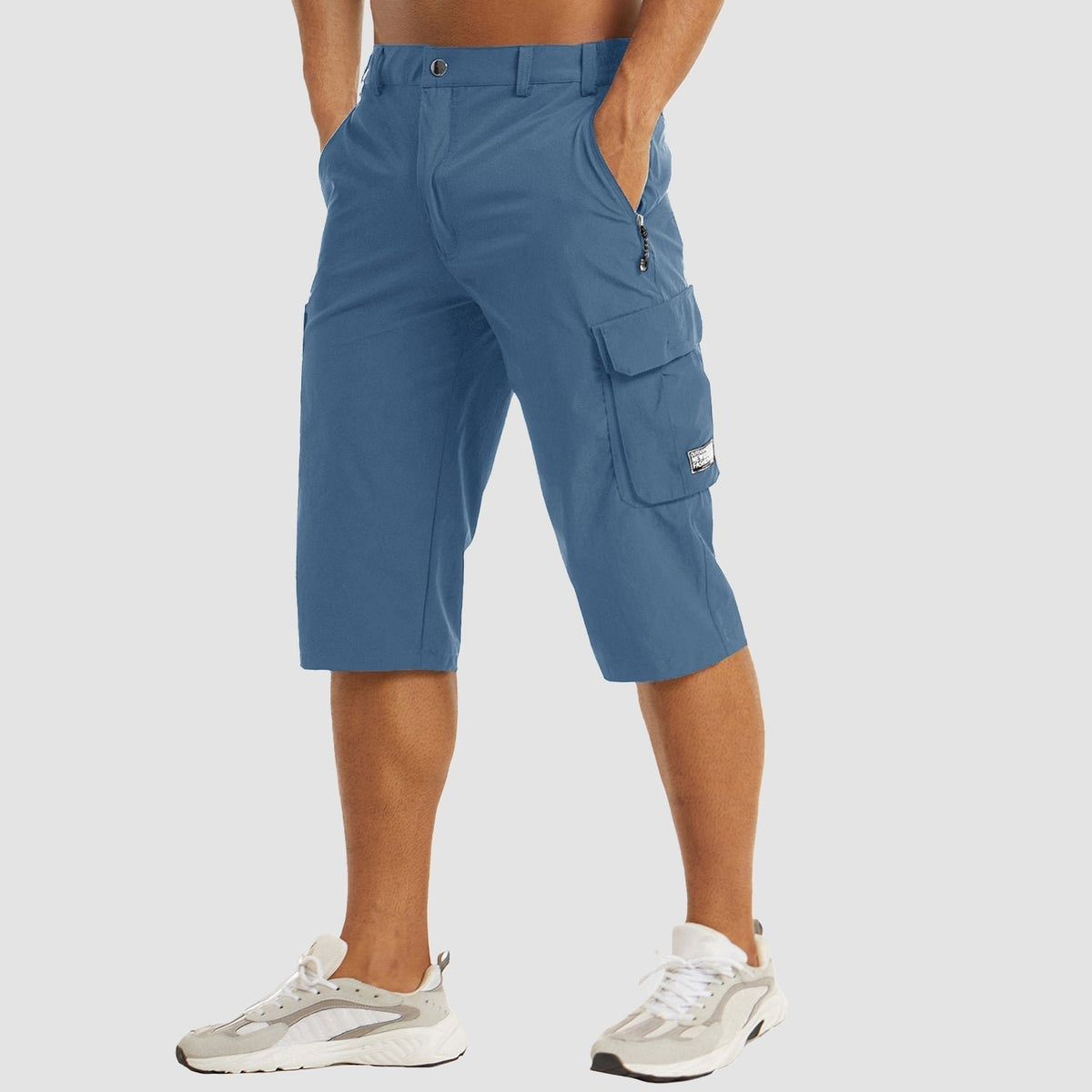 Men's Stretch Fit Cargo Shorts | Side Pocket Utility Close Up