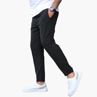 Men's Stretch Pants | Tapered Drawstring Comfort Fit Angle