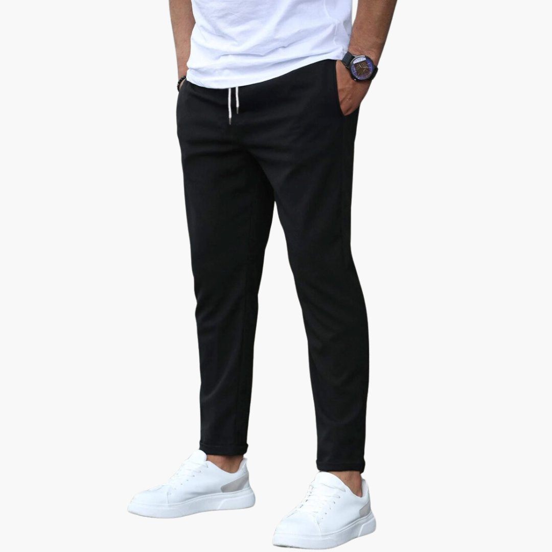 Men's Stretch Pants | Tapered Drawstring Comfort Fit Close Up