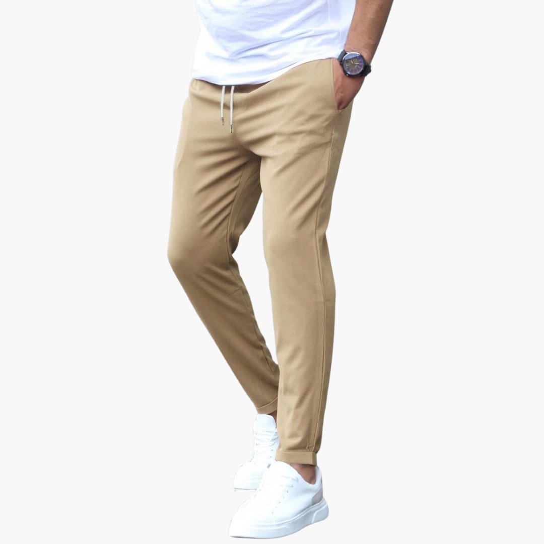 Men's Stretch Pants | Tapered Drawstring Comfort Fit View 11