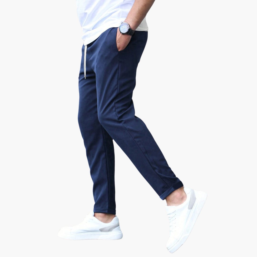 Men's Stretch Pants | Tapered Drawstring Comfort Fit View 12