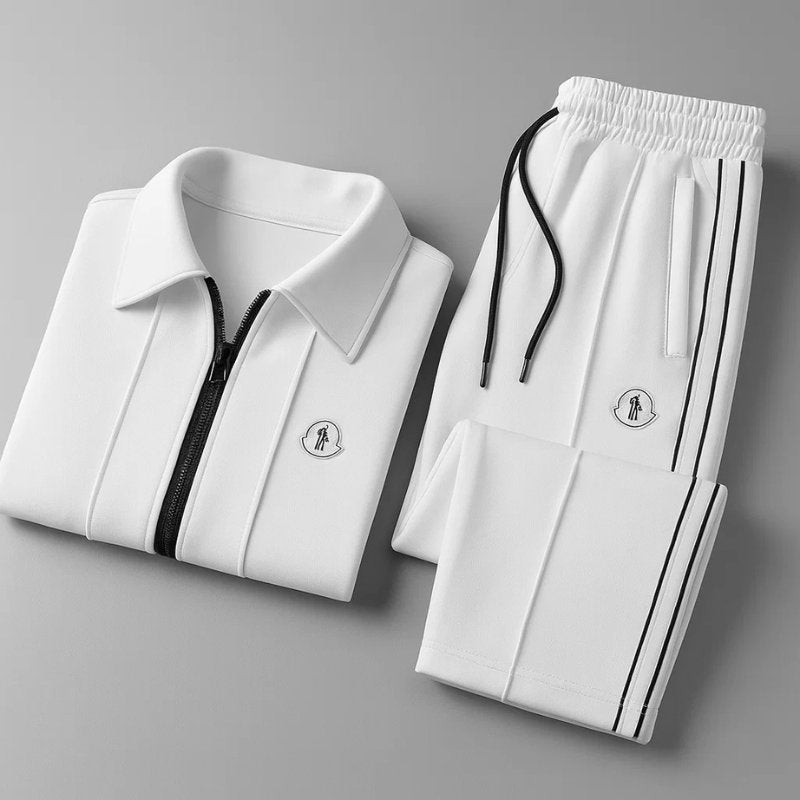 Men's Stripe Detail Tracksuit Set | Slim Fit Close Up
