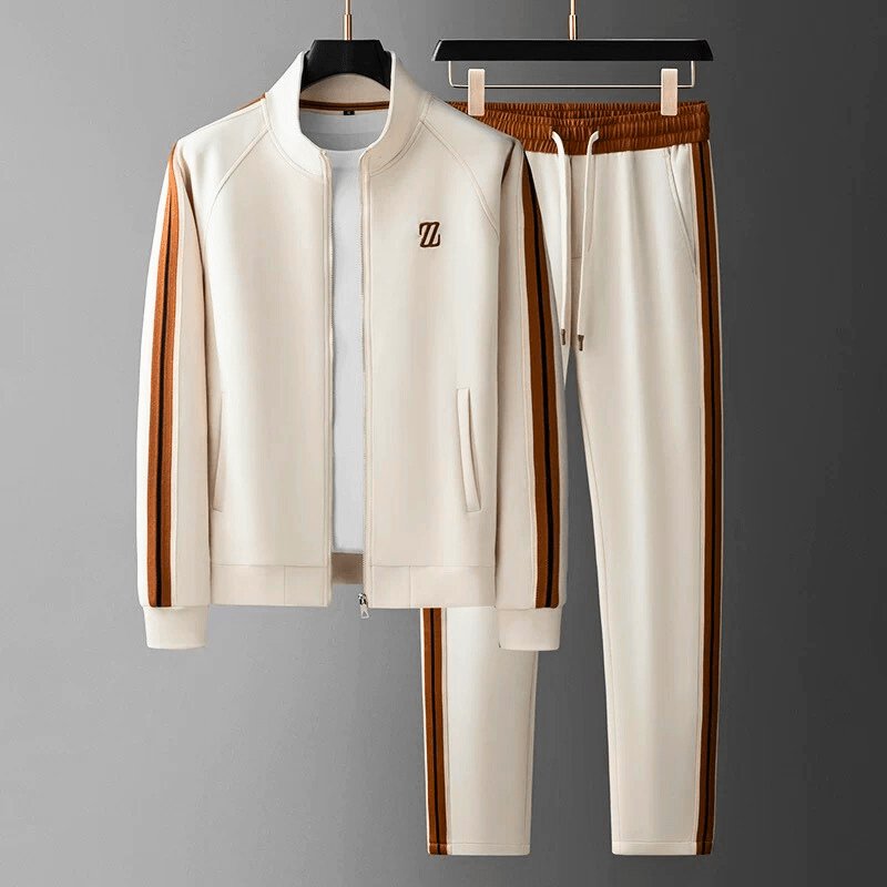 Men's Stripe Tracksuit Set | Zip Jacket & Joggers Lifestyle
