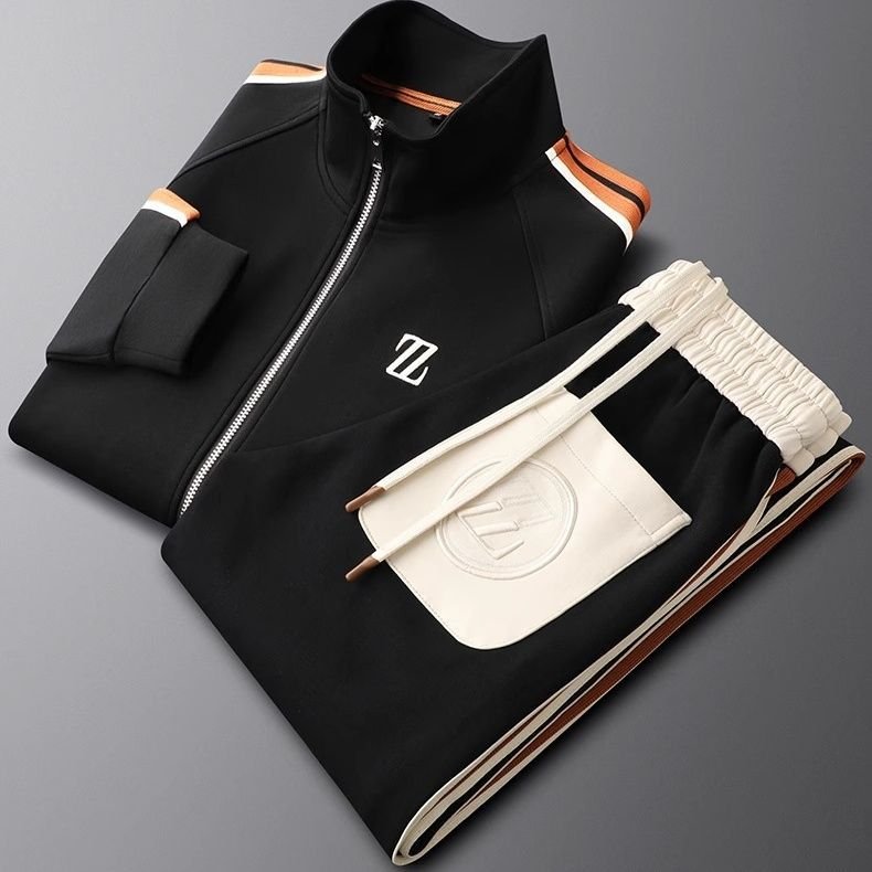 Men's Stripe Tracksuit Set | Zip Jacket & Joggers View 11