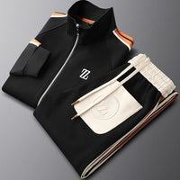 Men's Stripe Tracksuit Set | Zip Jacket & Joggers View 11
