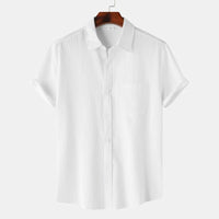 Men's Striped Linen Blouse Shirt | Classic Fit Full