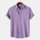 Men's Striped Linen Blouse Shirt | Classic Fit