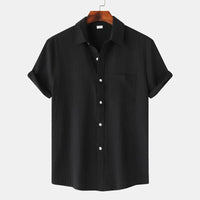 Men's Striped Linen Blouse Shirt | Classic Fit View 12