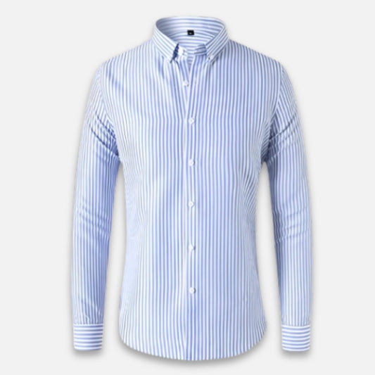 Men's Striped Long Sleeve Polo Shirt | Smart Casual Hero