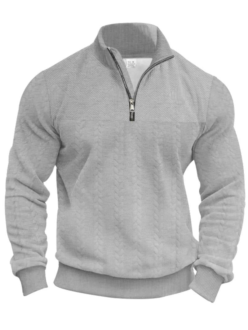 Men's Stylish Half Zip Pullover | Quarter-Zip Stand Collar Back