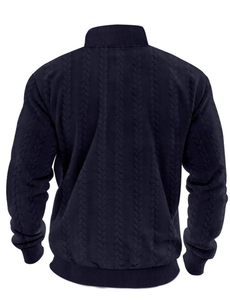 Men's Stylish Half Zip Pullover | Quarter-Zip Stand Collar Front