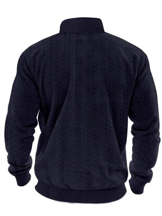 Men's Stylish Half Zip Pullover | Quarter-Zip Stand Collar Front