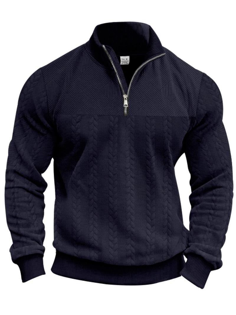 Men's Stylish Half Zip Pullover | Quarter-Zip Stand Collar Hero