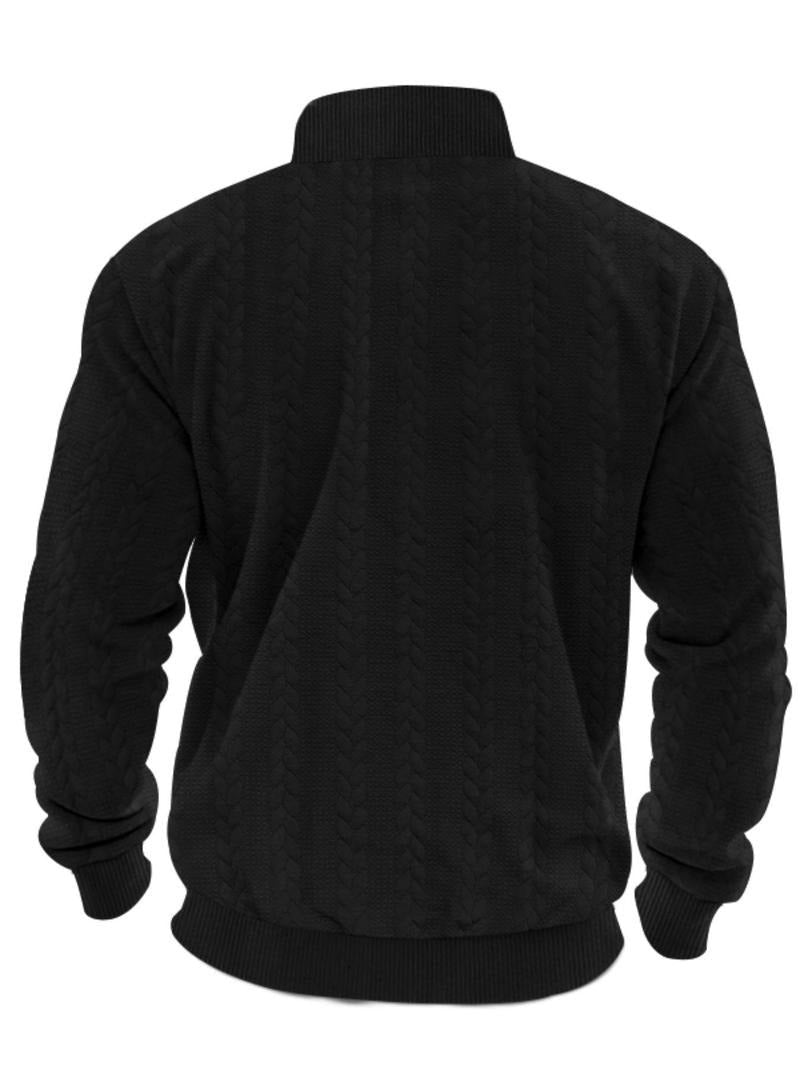 Men's Stylish Half Zip Pullover | Quarter-Zip Stand Collar Side