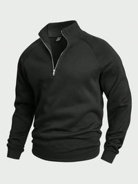 Men's Stylish Zip High Neck Sweater | Layering Knit Fit Front