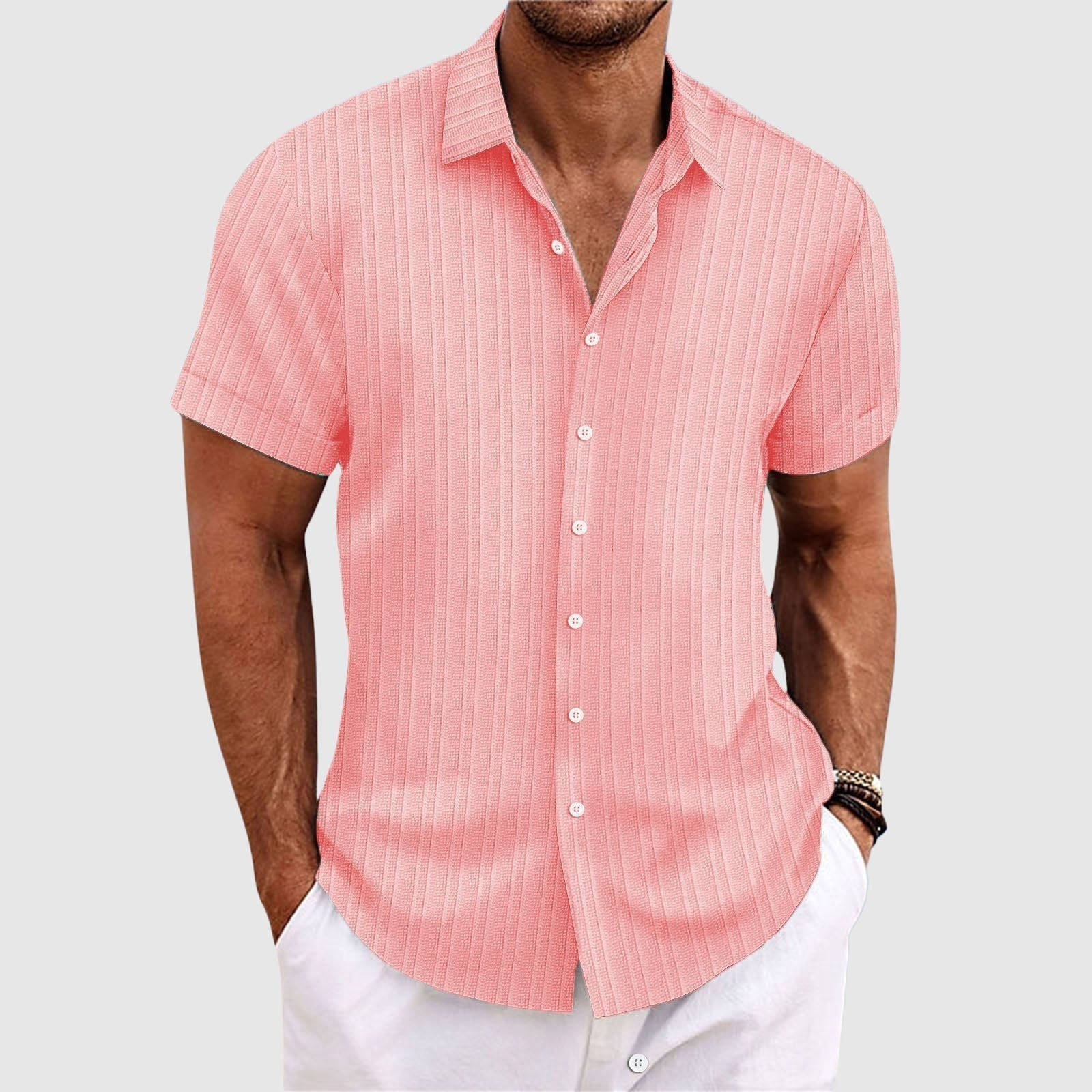 Men's Summit Stripe Shirt | Ribbed Texture Back