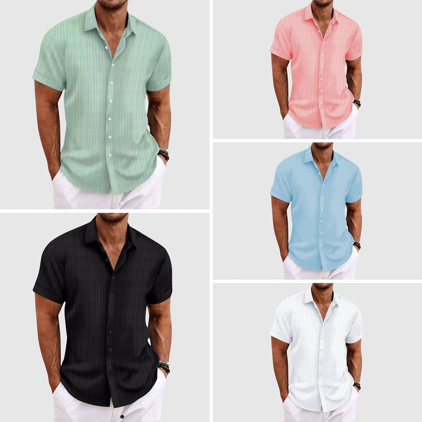 Men's Summit Stripe Shirt | Ribbed Texture Close Up