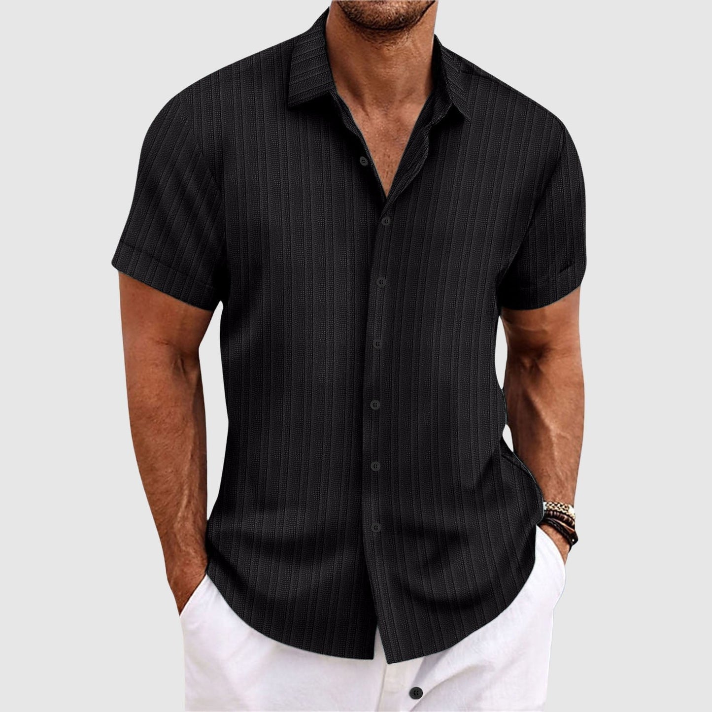 Men's Summit Stripe Shirt | Ribbed Texture Hero