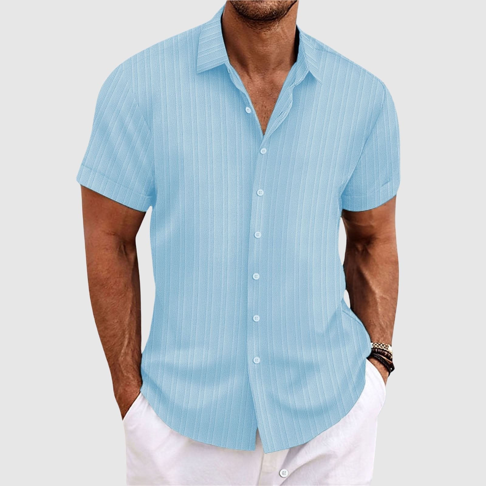 Men's Summit Stripe Shirt | Ribbed Texture Side