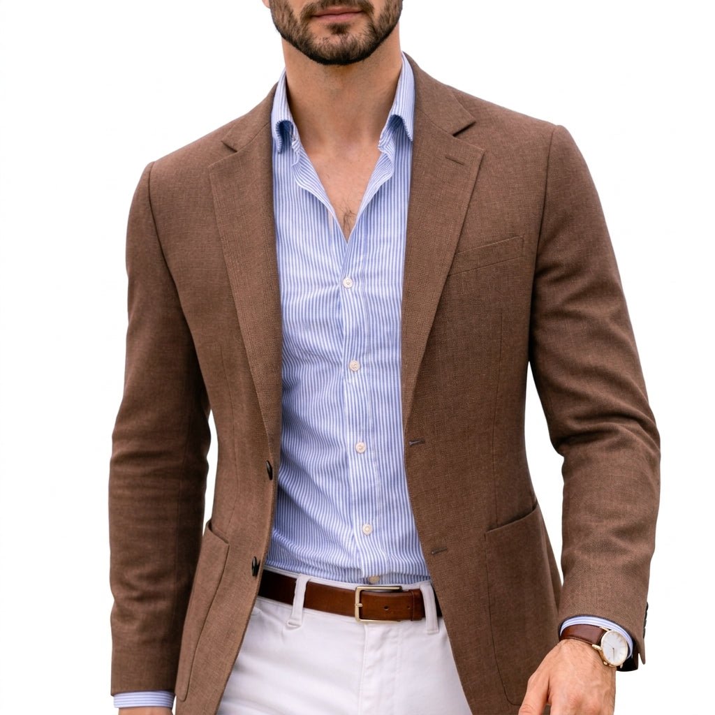 Men's Tailored Knit Suit Blazer Back