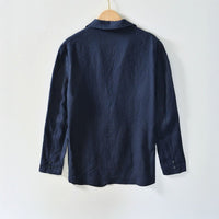 Men's Tailored Linen Blazer | Notch Lapel Close Up