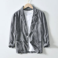 Men's Tailored Linen Blazer | Notch Lapel Detail