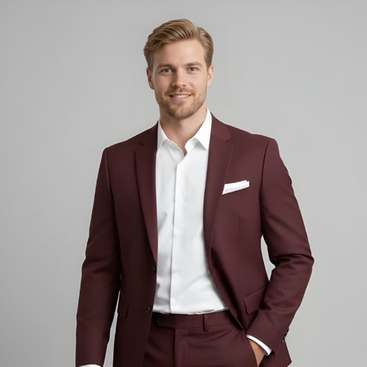 Men's Tailored Slim Fit Two-Piece Suit | Formal Office Hero