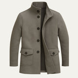 Men's Tailored Wool Overcoat | Flap Pocket Smart Fit