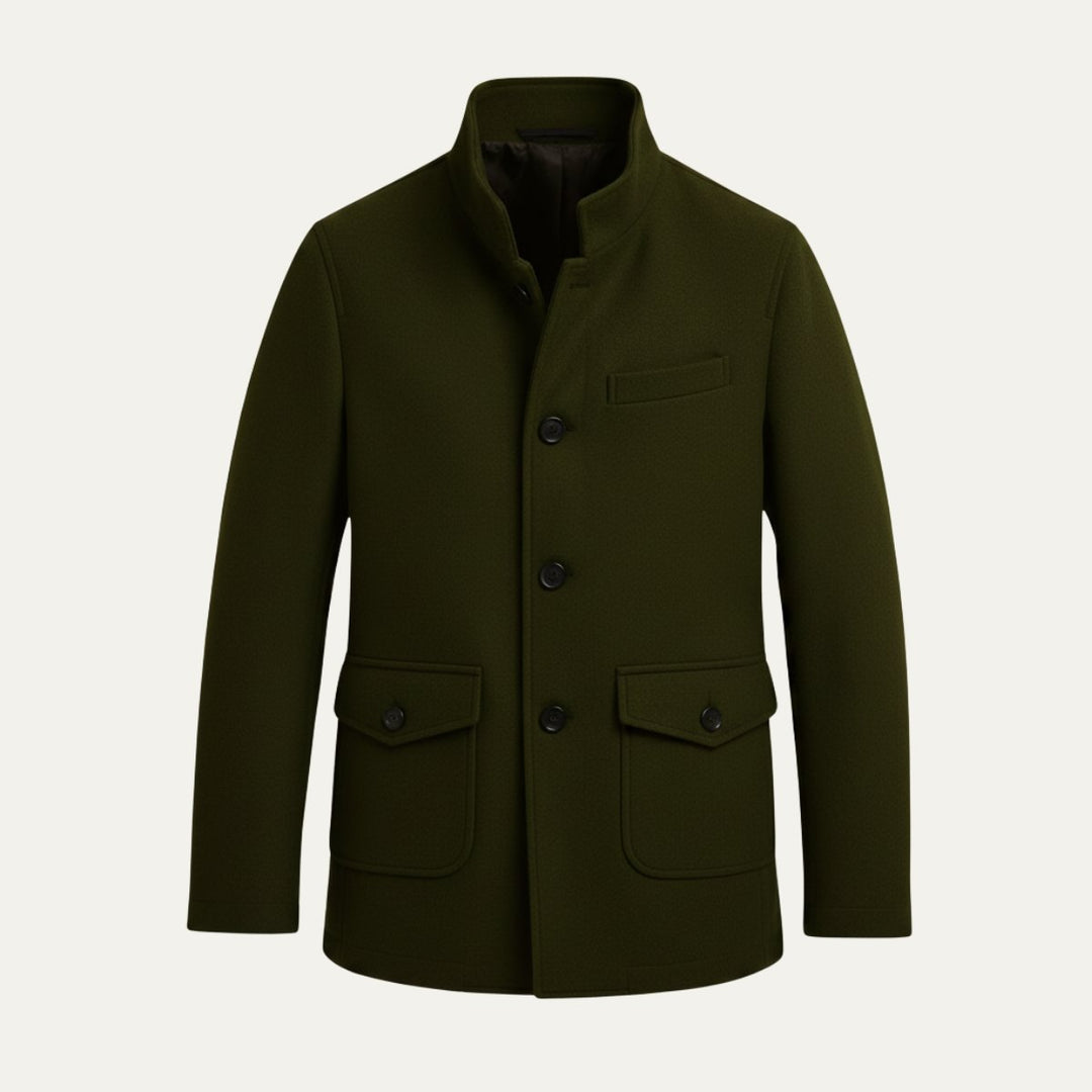 Men's Tailored Wool Overcoat | Flap Pocket Smart Fit Lifestyle