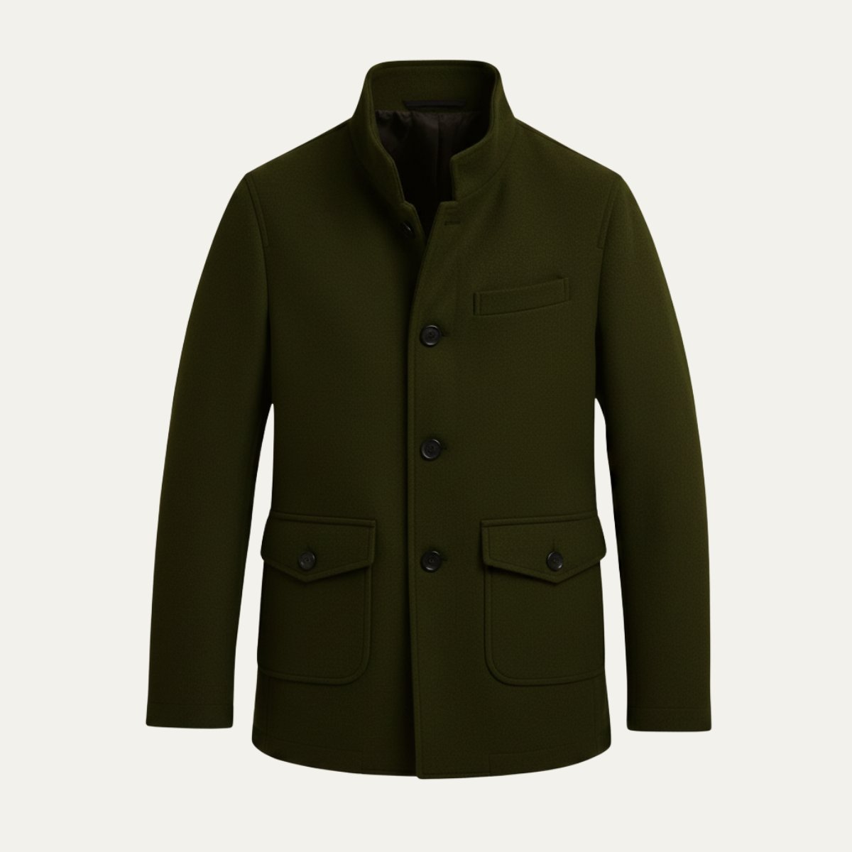 Men's Tailored Wool Overcoat | Flap Pocket Smart Fit Lifestyle
