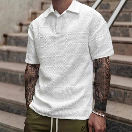 Men's Textured Knit Polo Top Hero