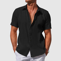 Men's Textured Linen Top Side