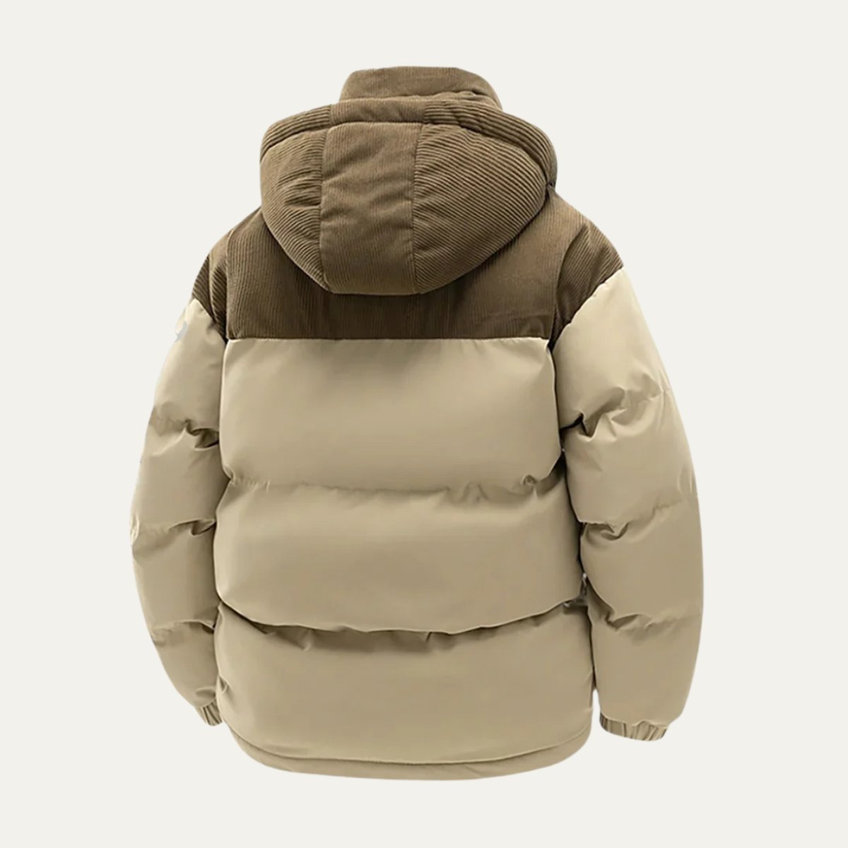 Men's Thick Hooded Puffer Winter Jacket | Corduroy Yoke Back