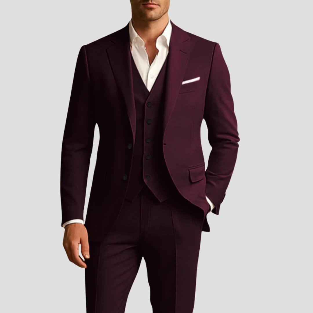Men's Three-Piece Slim Fit Suit | Weddings Formal Events Back