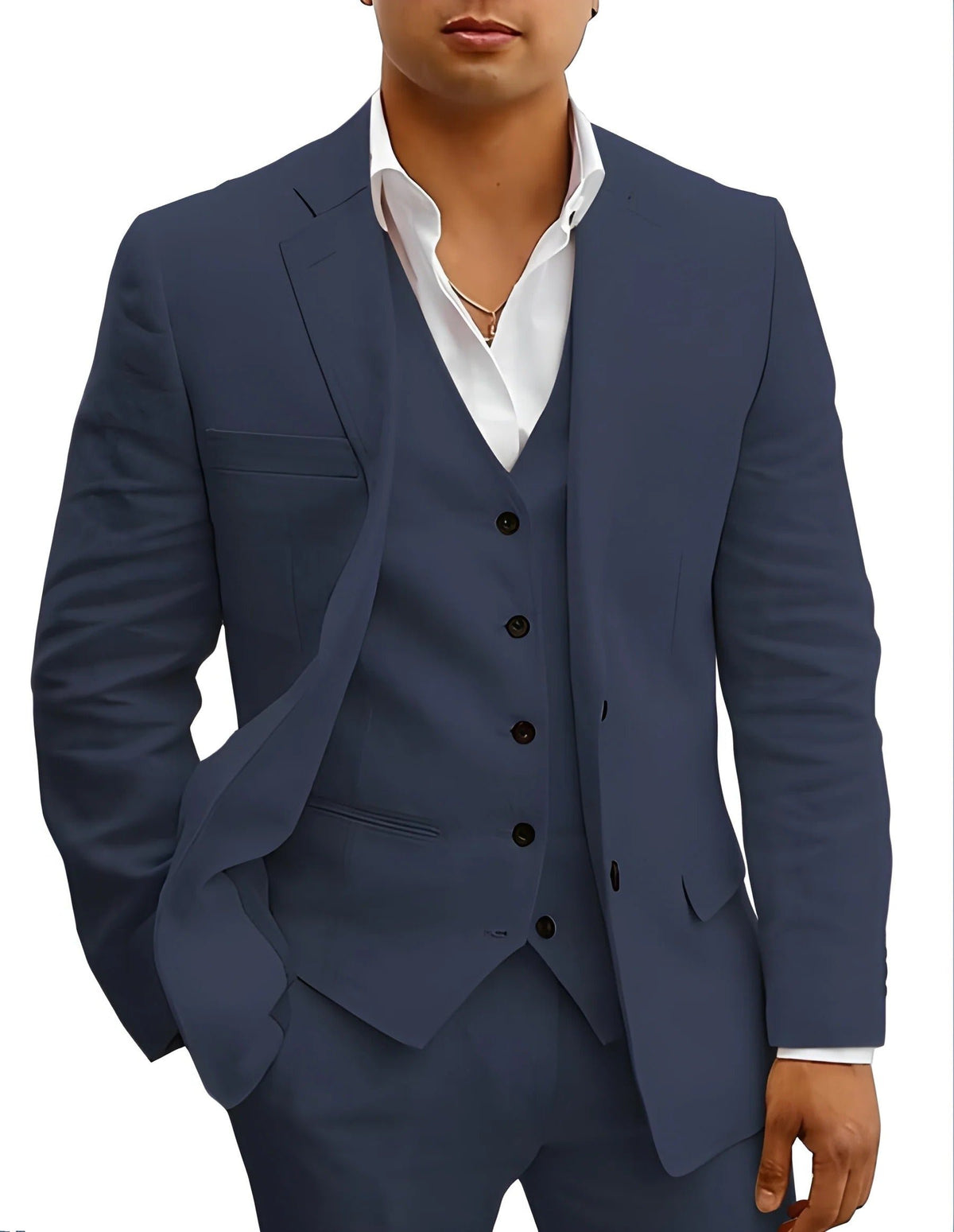 Men's Three-Piece Summer Suit | Formal Close Up