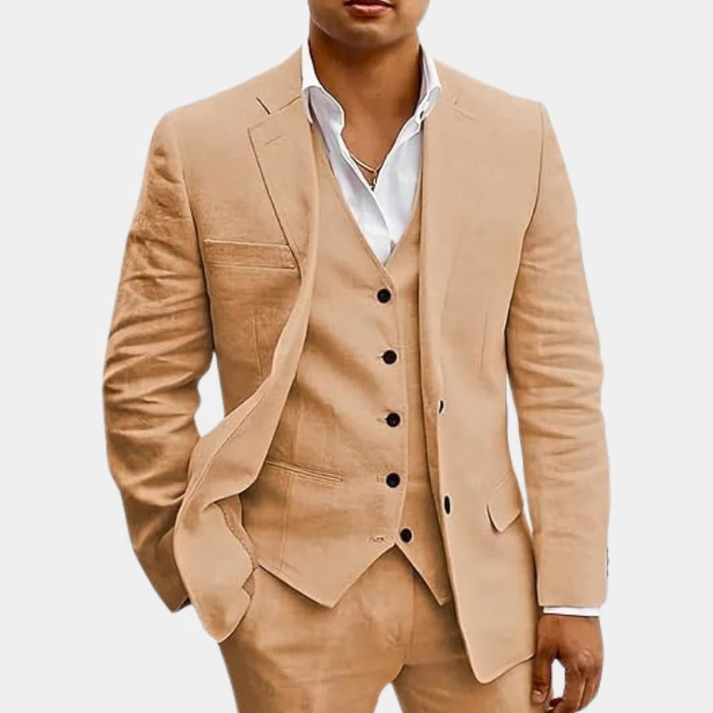 Men's Three-Piece Summer Suit | Formal Detail