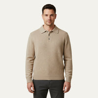Men's Trendy Soft Knit Polo Sweater | Polo Collar Angle