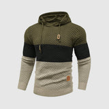 Men's Triple Tone Knit Pullover | Stripe Knit Hoodie