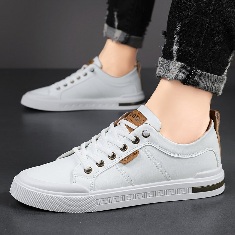 Men's Two-Tone Leather Sneaker Shoes Detail