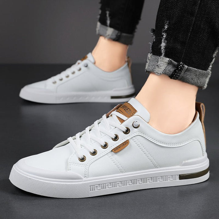 Men's Two-Tone Leather Sneaker Shoes Detail