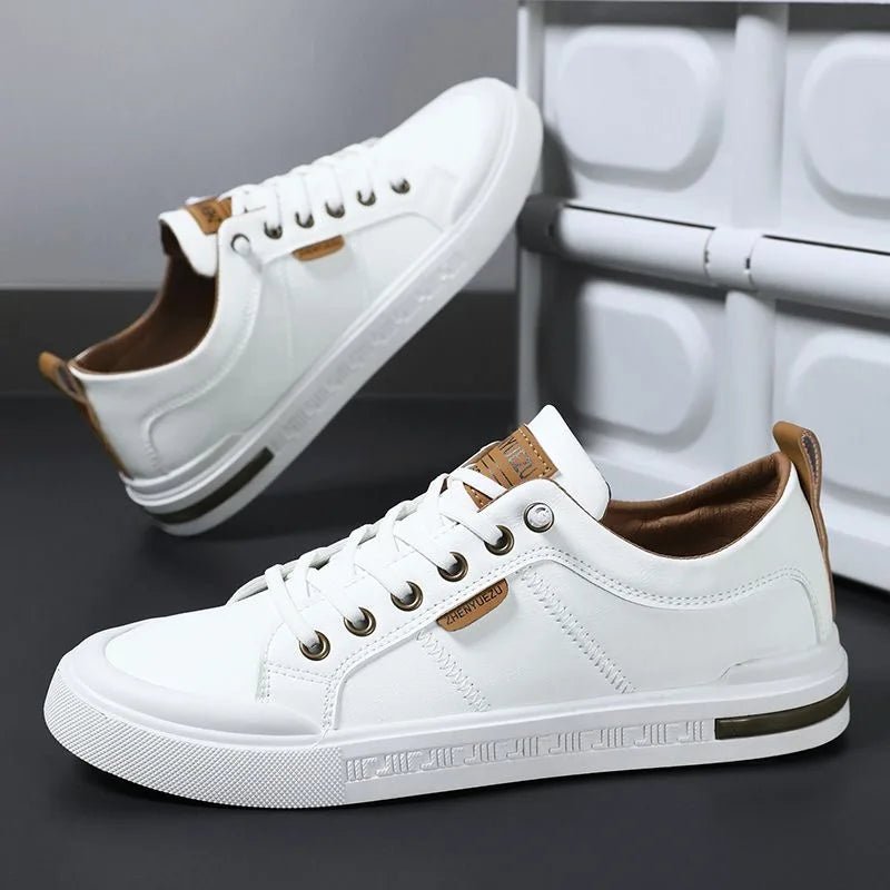 Men's Two-Tone Leather Sneaker Shoes Front