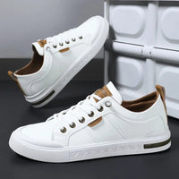 Men's Two-Tone Leather Sneaker Shoes Front