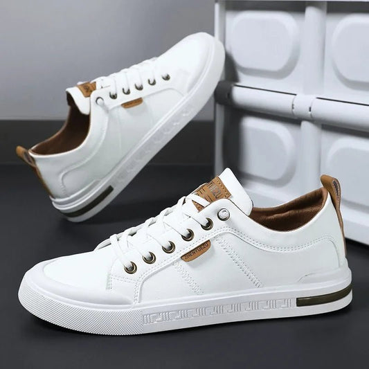 Men's Two-Tone Leather Sneaker Shoes Front