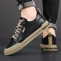 Men's Two-Tone Leather Sneaker Shoes Full