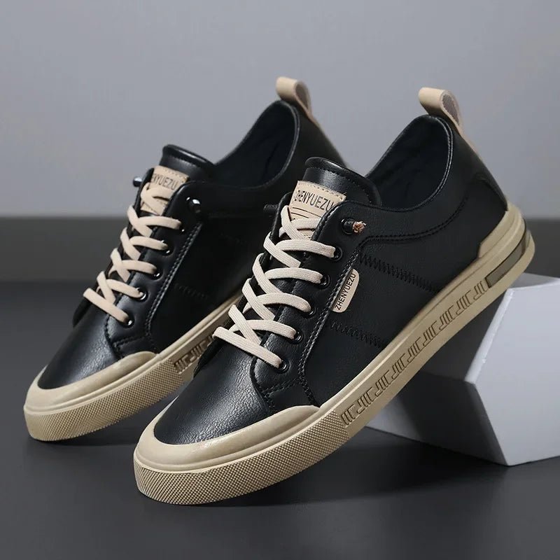 Men's Two-Tone Leather Sneaker Shoes Lifestyle