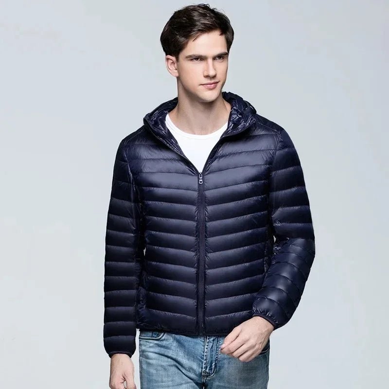 Men's Ultralight Quilted Puffer Jacket | Hooded Winter Warmth Front