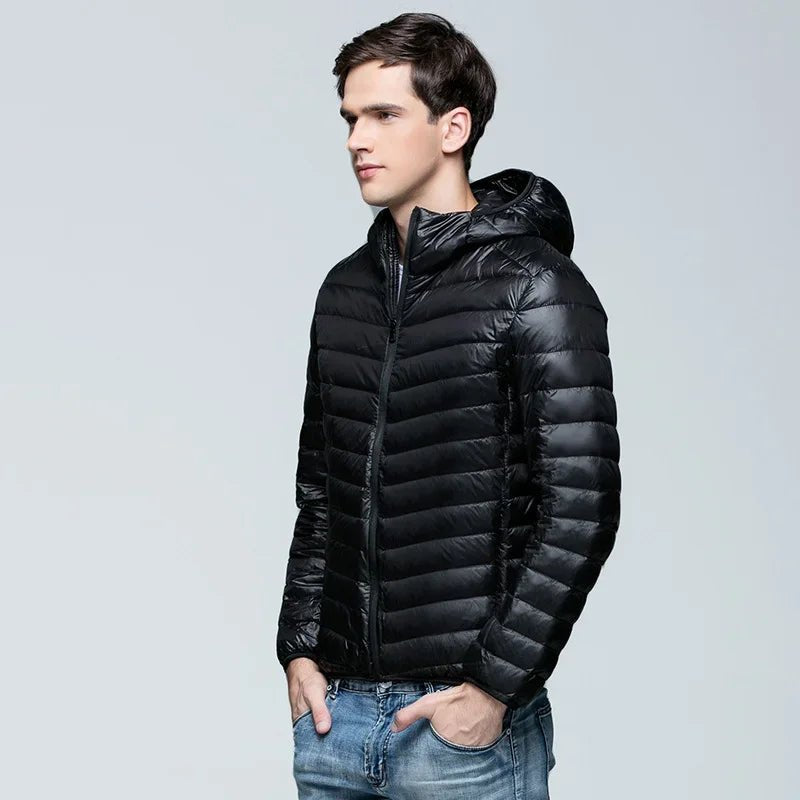 Men's Ultralight Quilted Puffer Jacket | Hooded Winter Warmth Hero