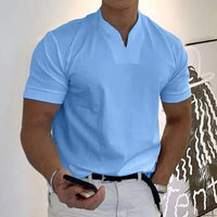 Men's V-Neck Quick-Dry Performance T-Shirt | Athletic Fit Angle